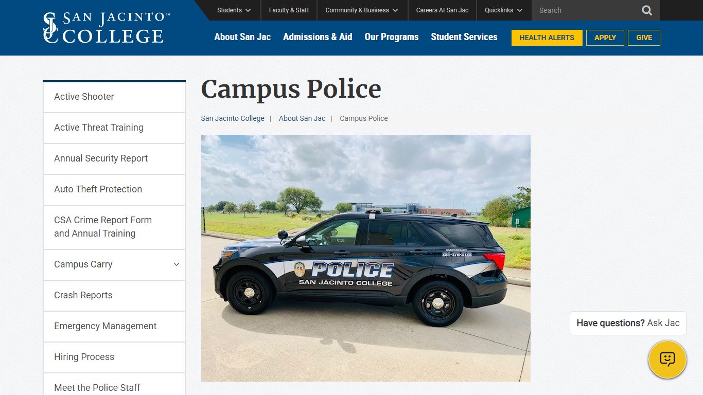 Campus Police - San Jacinto College Police Department | San Jacinto College