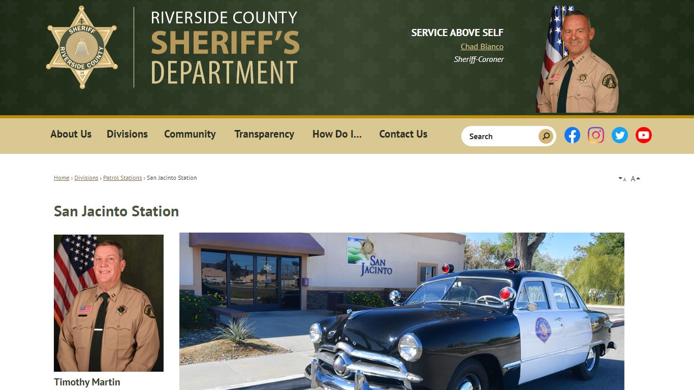 San Jacinto Station | Riverside County Sheriff, CA